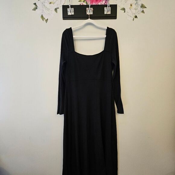 ASOS Square Neck Bodycon Ribbed Midi Dress - Picture 3 of 10